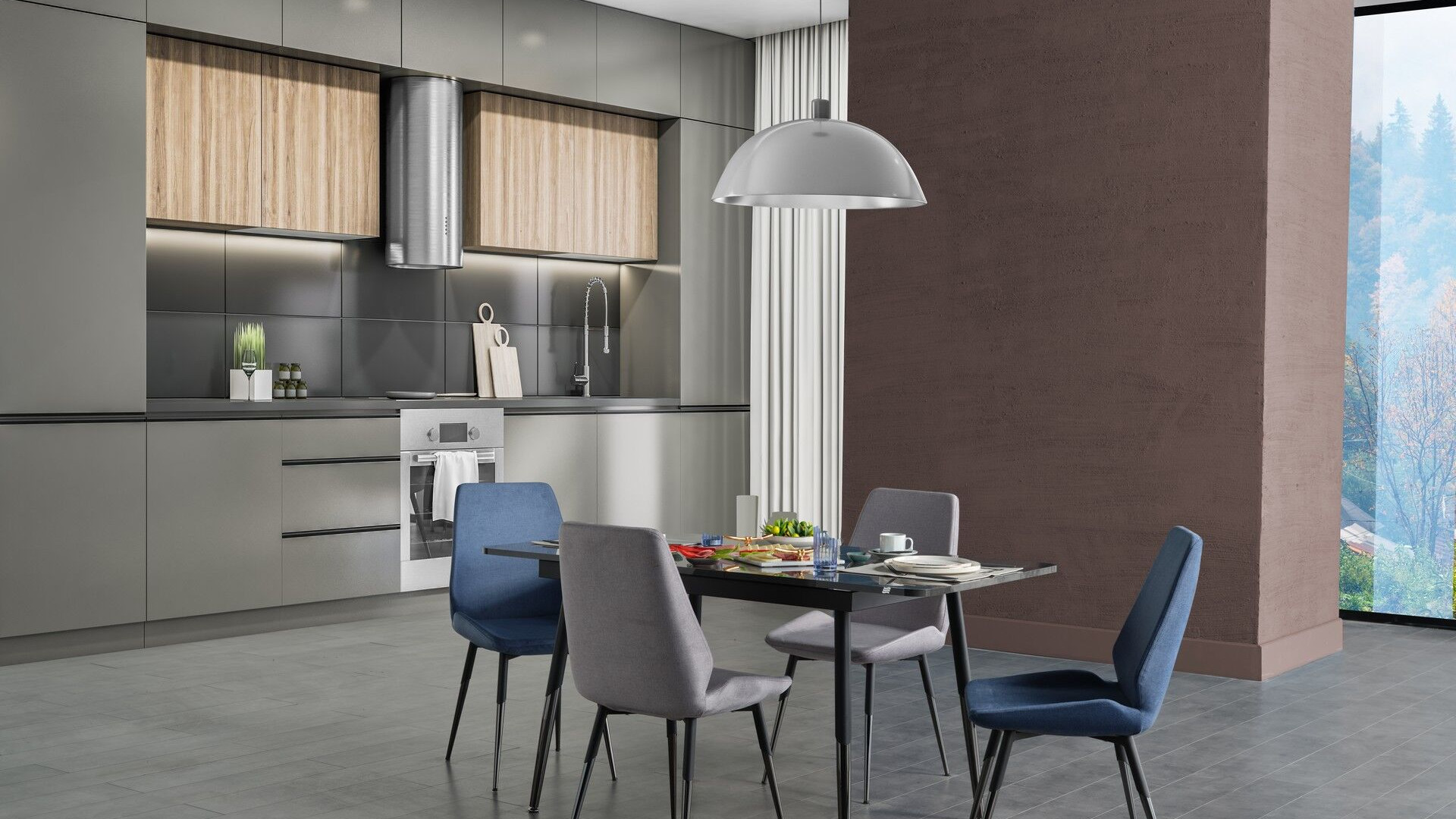 Melody Küchentisch-Set Anthrazit