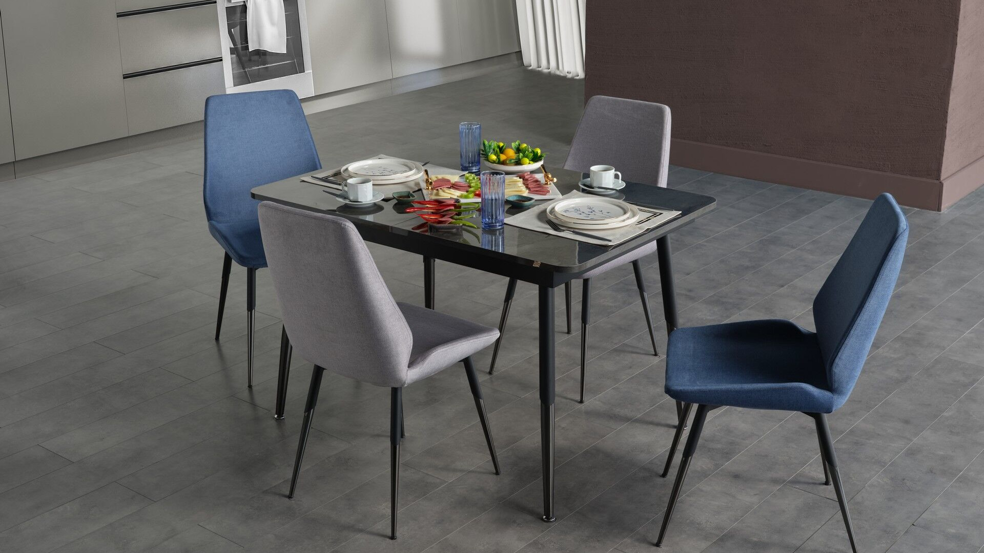 Melody Küchentisch-Set Anthrazit