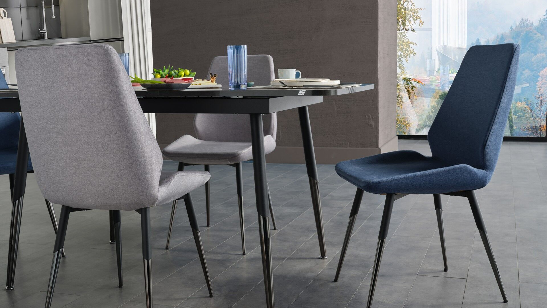 Melody Küchentisch-Set Anthrazit