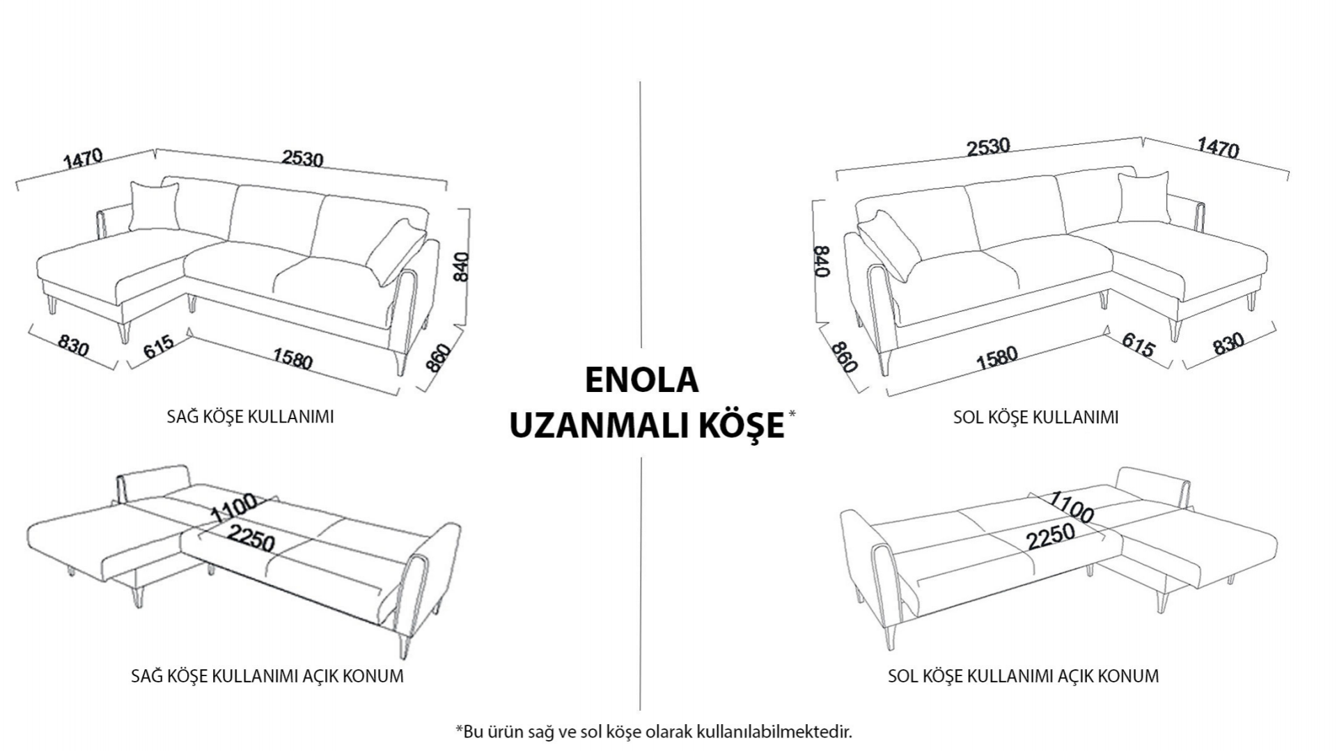 Enola Wohnlandschaft - Dunkelblau