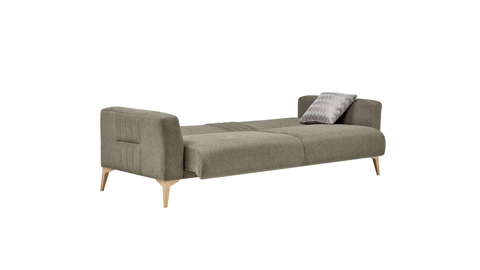 Nadia 3er-Sofa - Grün - Eiche-Füße