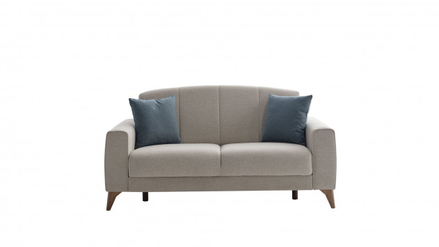 Nilya 2er-Sofa Creme - Blau