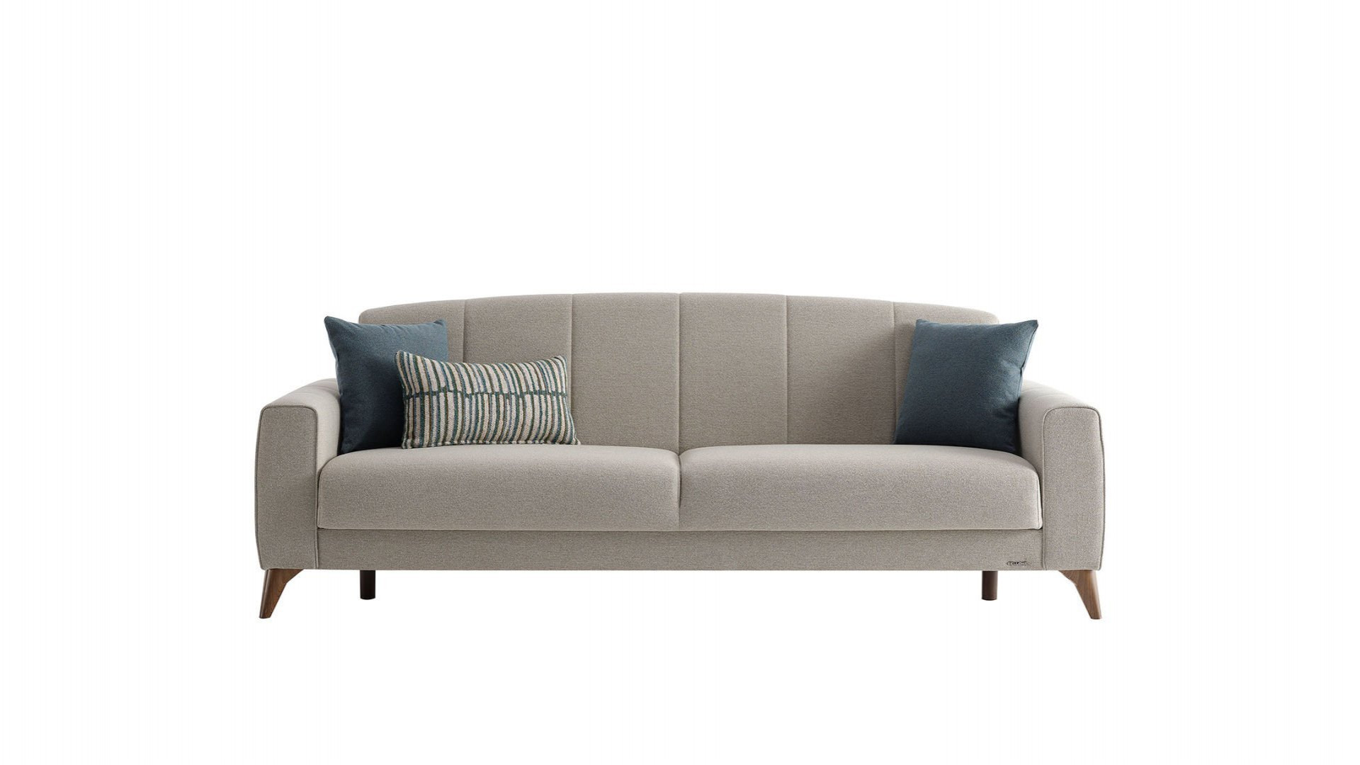 Nilya 3er-Sofa Creme - Blau