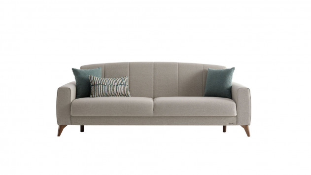 Nilya 3er-Sofa Creme - Grün