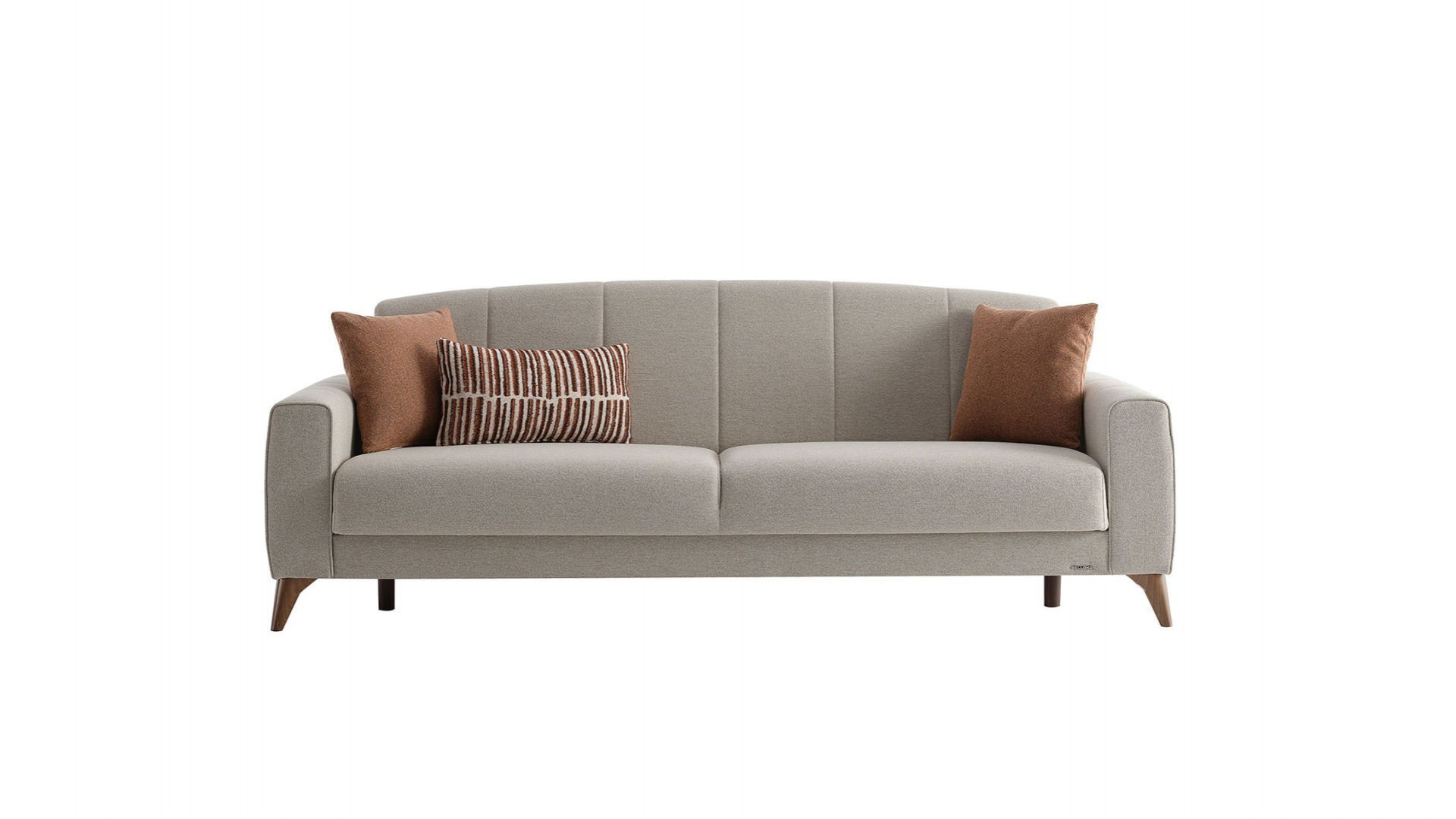 Nilya 3er-Sofa Creme - Ziegelrot