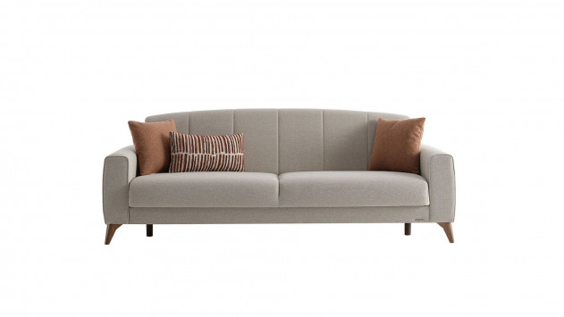 Nilya 3er-Sofa Creme - Ziegelrot
