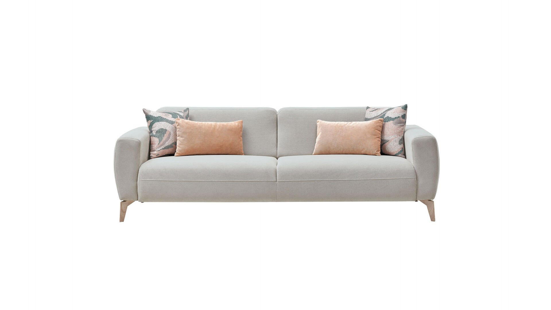 Orleon 3er-Sofa - Taupe - Eiche-Füße