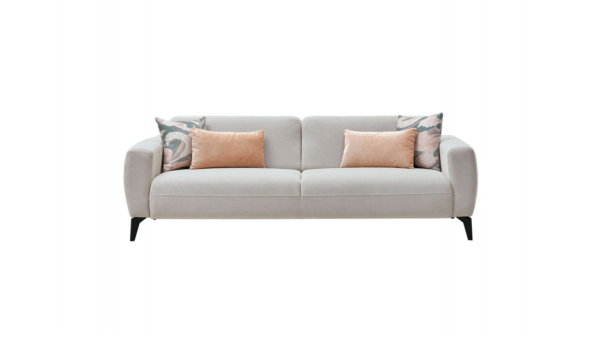 Orleon 3er-Sofa - Taupe - Schwarz-Füße