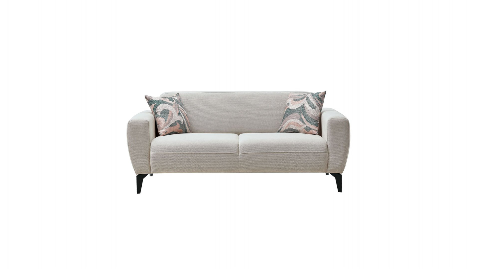 Orleon 2er-Sofa - Taupe - Schwarz-Füße