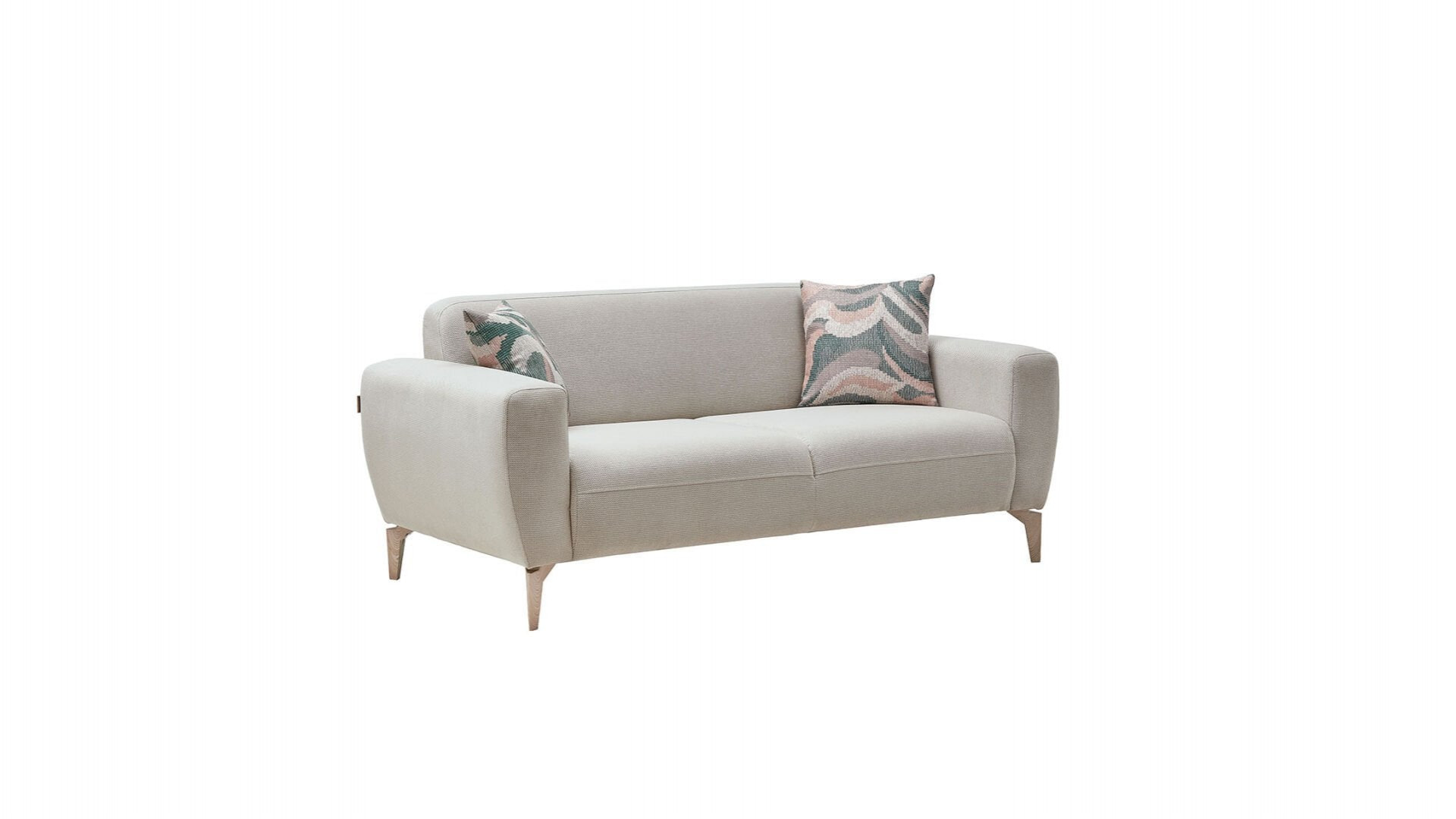 Orleon 2er-Sofa - Taupe - Eiche-Füße