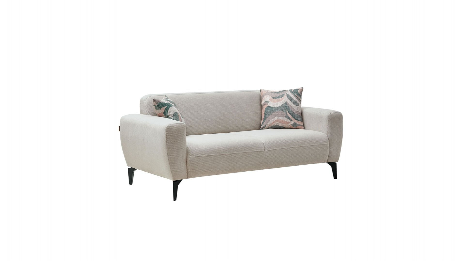 Orleon 2er-Sofa - Taupe - Schwarz-Füße