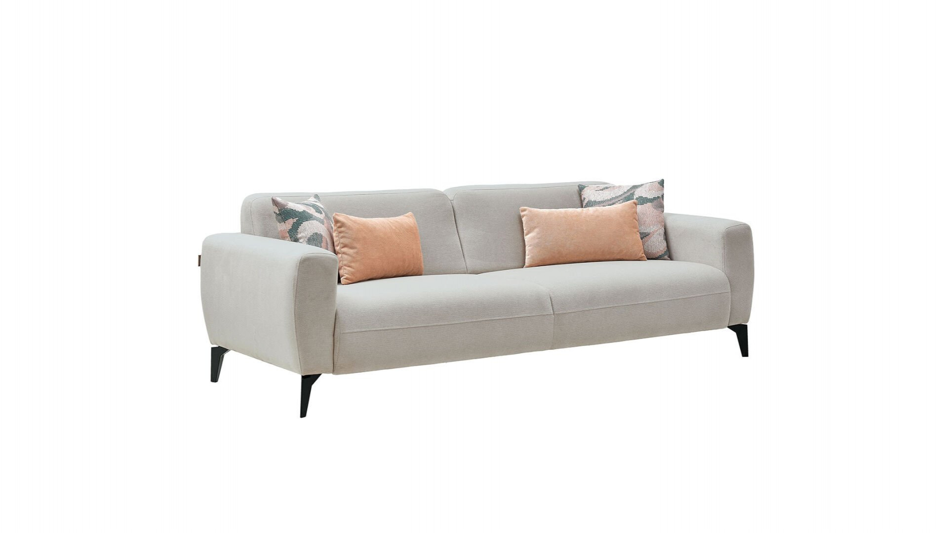 Orleon 3er-Sofa - Taupe - Schwarz-Füße