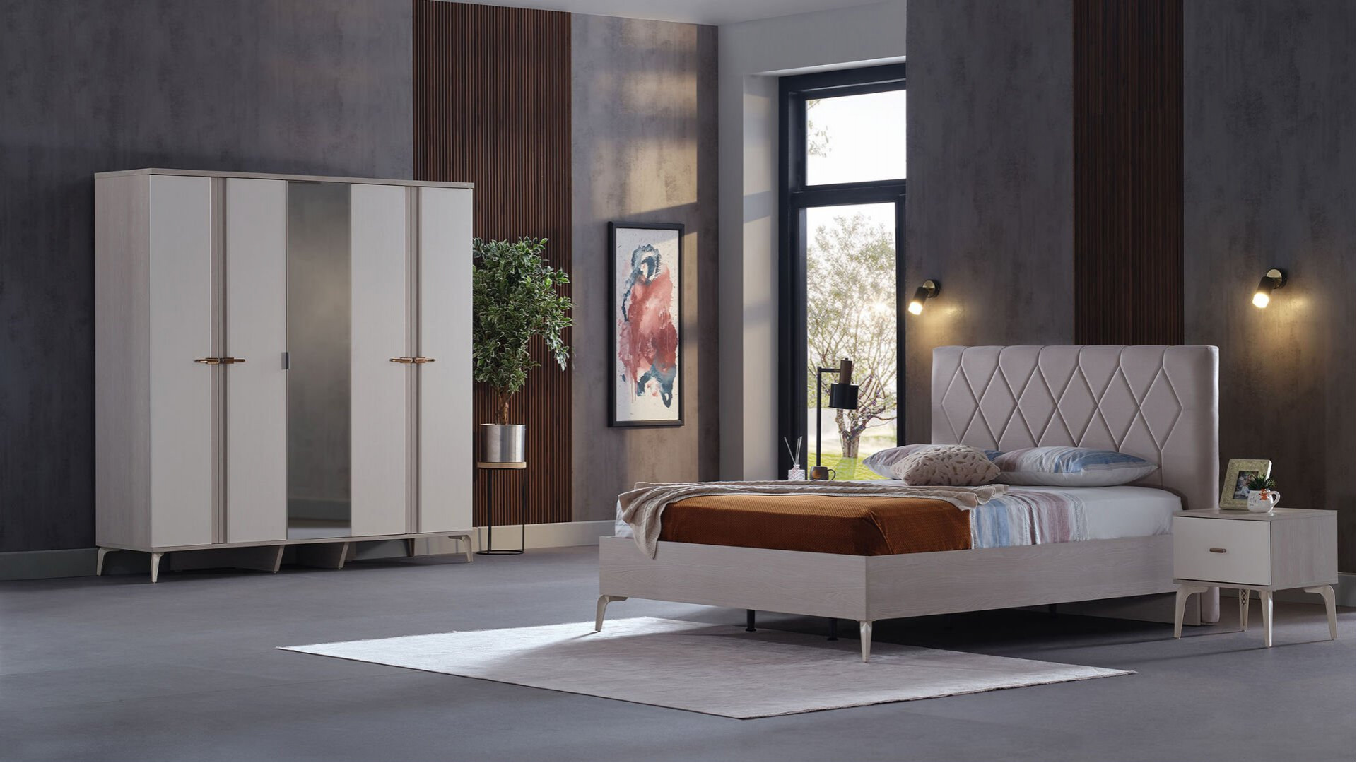 Palermo 5-türiger Kleiderschrank Schlafzimmer-Set