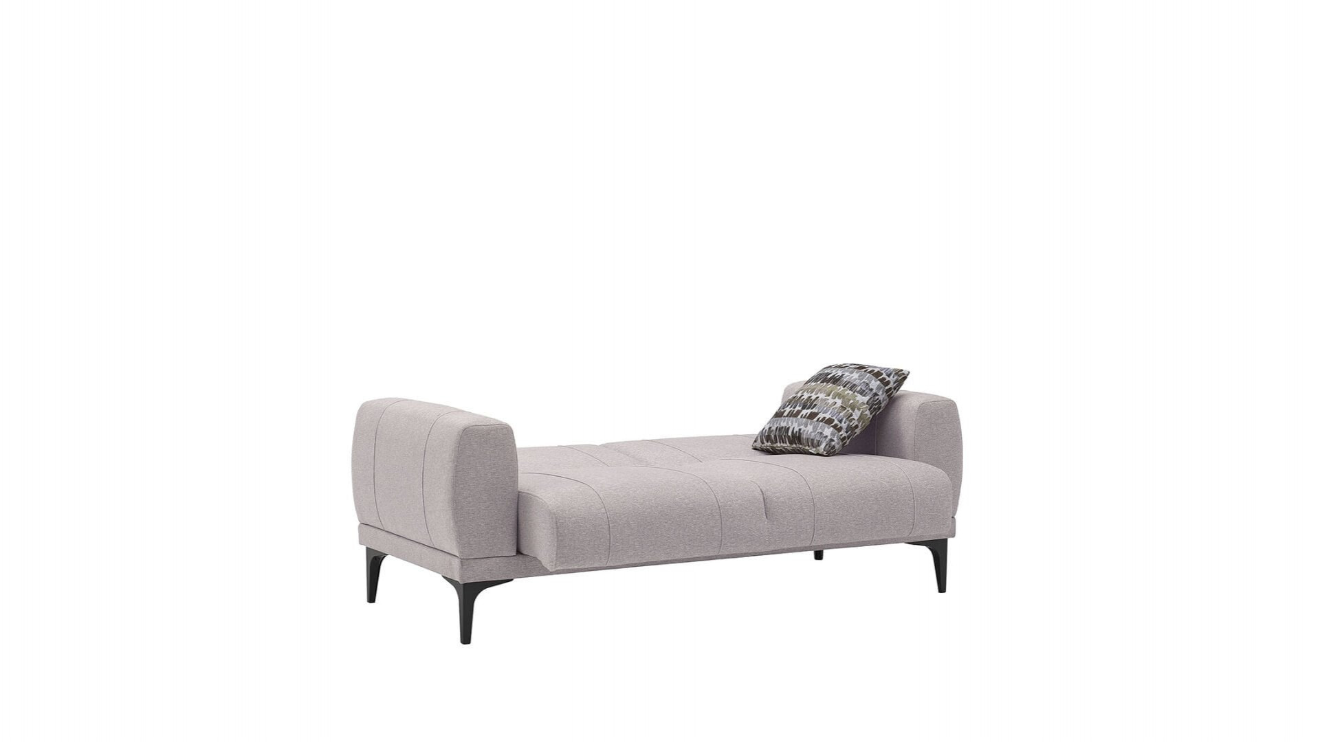Porto 2er-Sofa - Creme - Schwarz-Füße