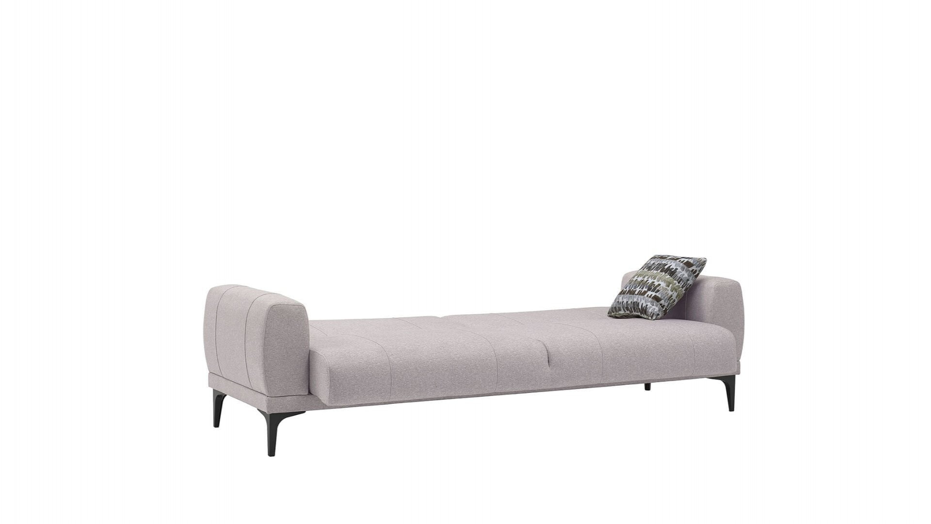 Porto 3er-Sofa - Creme - Schwarz-Füße
