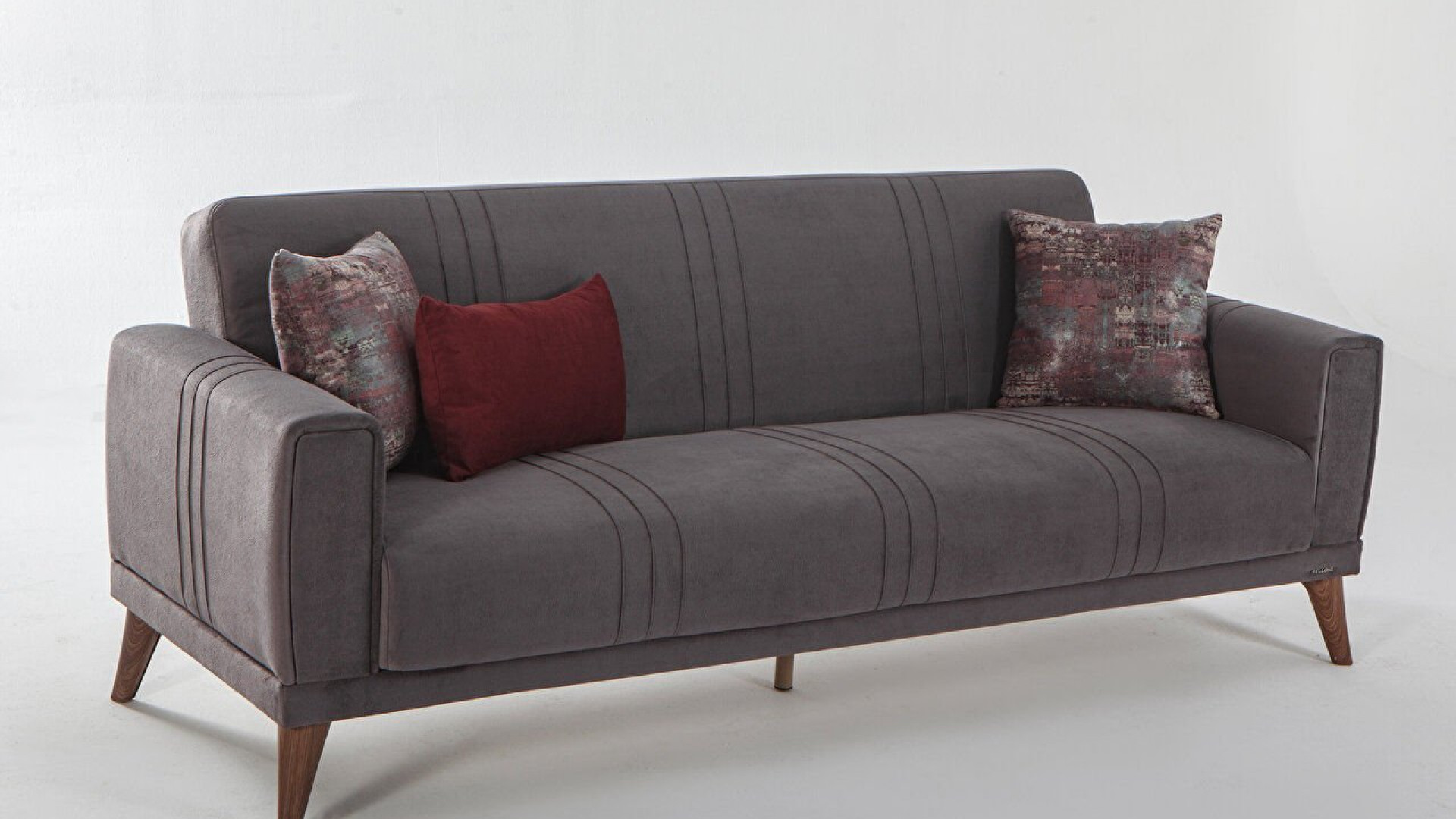 Ruby 3er-Sofa - Bordeaux-Kissen