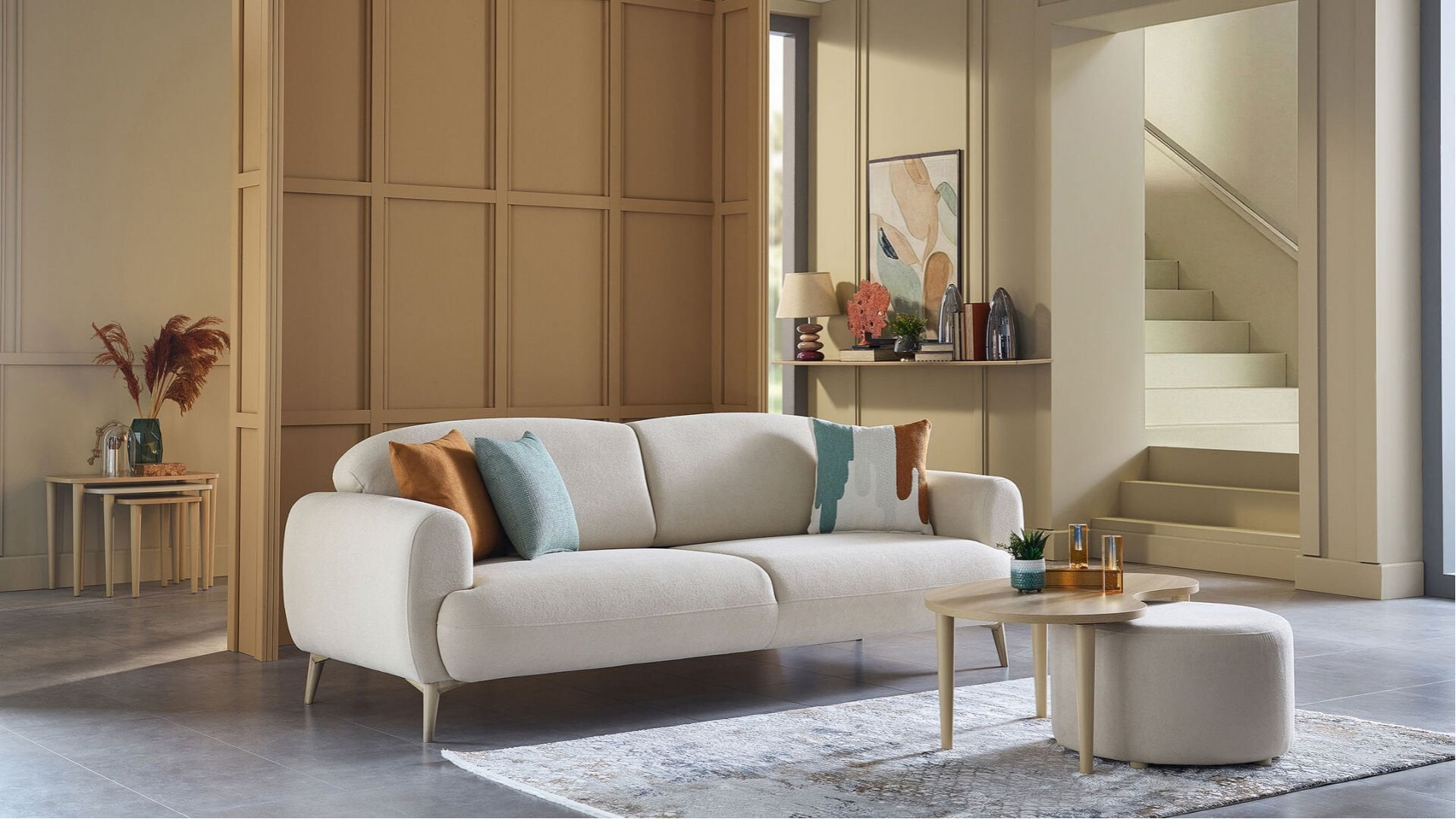 Valenty 3er-Sofa - Beige
