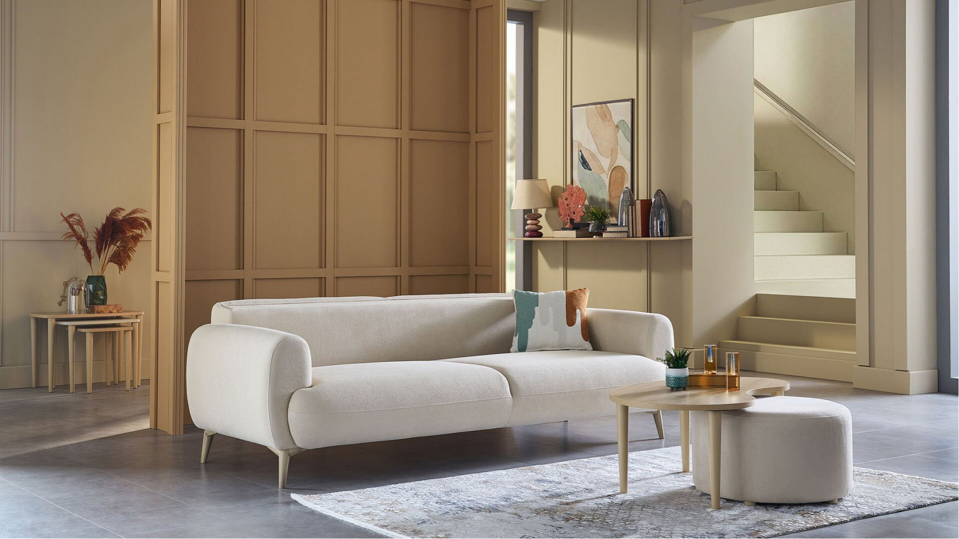 Valenty 3er-Sofa - Beige