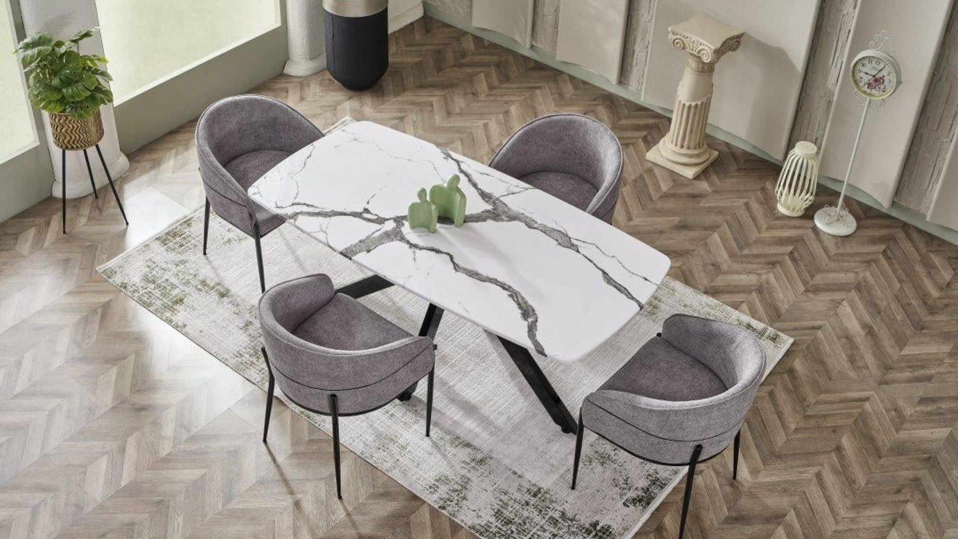 Afra Marmor Esstisch-Set