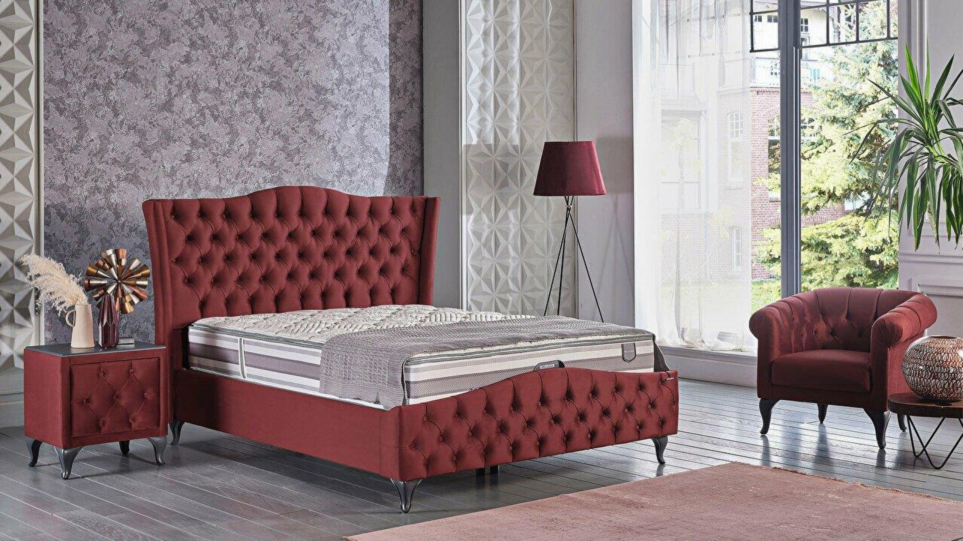 Estonya Bettbox - Weinrot