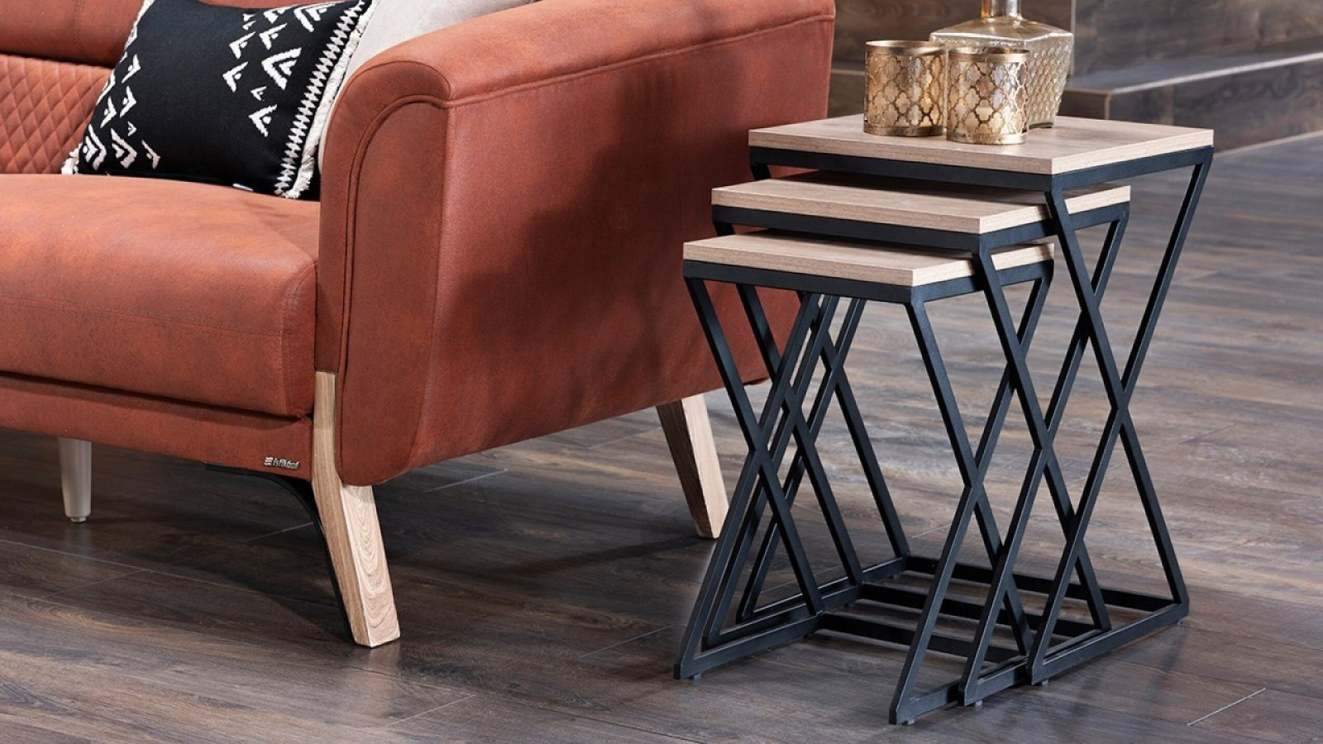 Indigo Beistelltisch Set